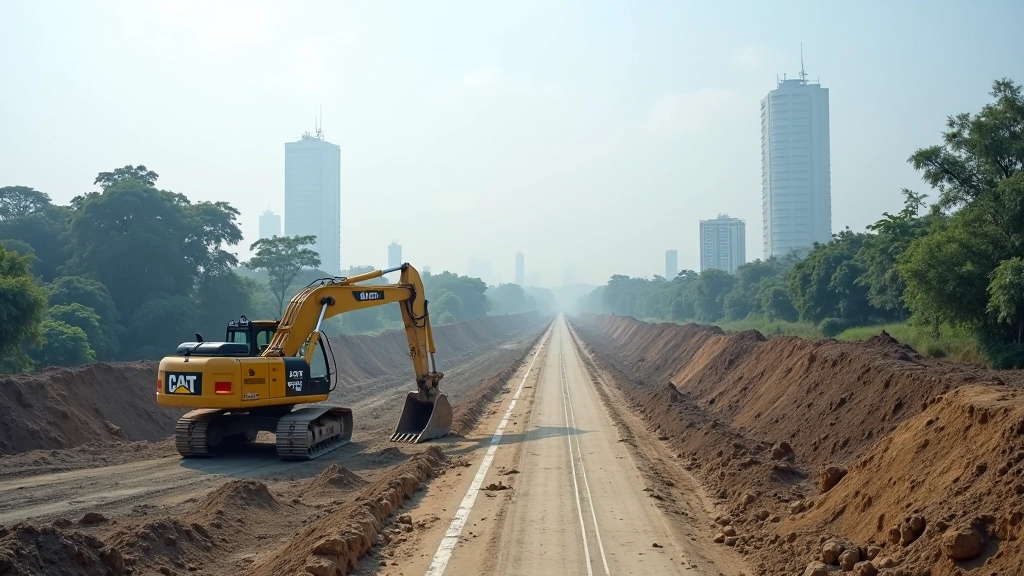 Construction site showing infrastructure development project representing government investment spending